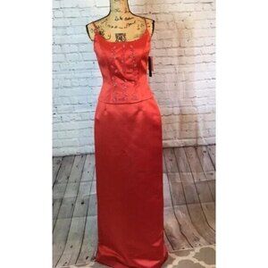 NEW Pinky & Me Tangerine Maxi Skirt & Beaded Bustier Top Dress Size 8